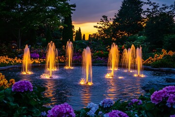 fountain at night