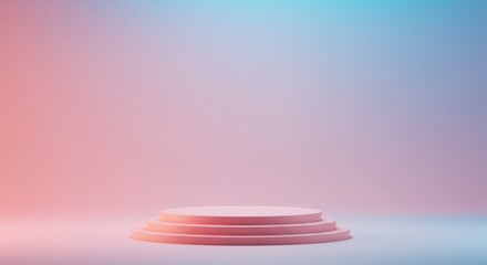 Pastel-toned podium display, minimalist design