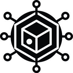 Blockchain Network Hub Icon