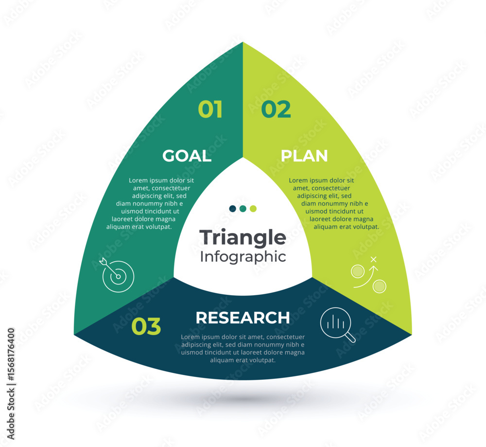 Poster infographic elements data visualization abstract elements of graph, diagram with 3 steps, options, p