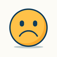 Fototapeta premium Sad Emoji Icon on White Background