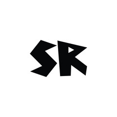 SR monogram logo design letter text name symbol monochrome logotype alphabet character simple logo