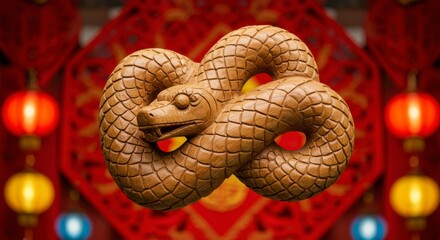 Carved snake figurine, Chinese new year