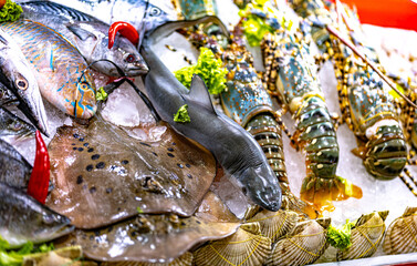 Seafood sold at Bangla Night Market in Patong, Phuket, Thailand