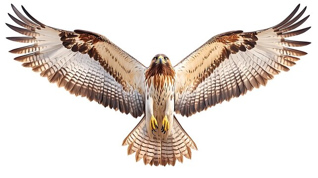 Detailed illustration of a soaring hawk.