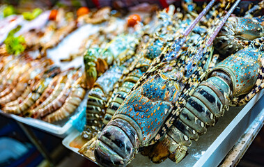 Seafood sold at Bangla Night Market in Patong, Phuket, Thailand