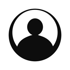 Silhouette a person inside a circle with curved arms on a vector