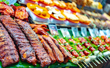 Street food sold at Bangla Night Market in Patong, Thailand