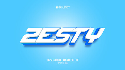 3D text effect style zesty, editable text effect
