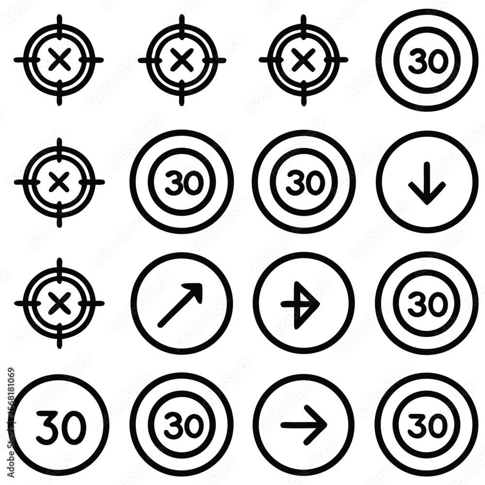 Aufkleber christmas icon set: festive vector symbols for web design and communication