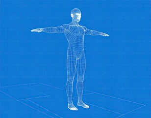 Wireframe human model