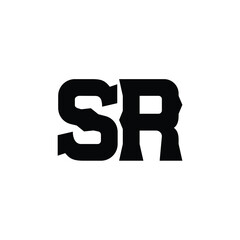 SR monogram logo design letter text name symbol monochrome logotype alphabet character simple logo
