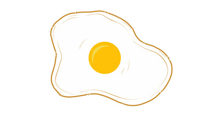 fried egg on white background