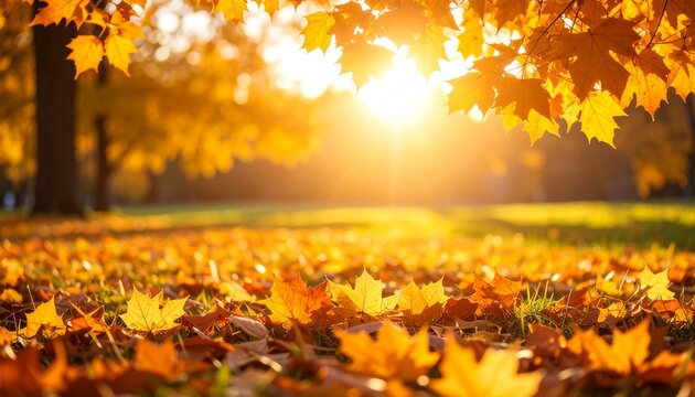 Art autumn sunny nature background