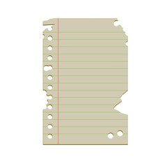 Vintage blank paper notebook isolated