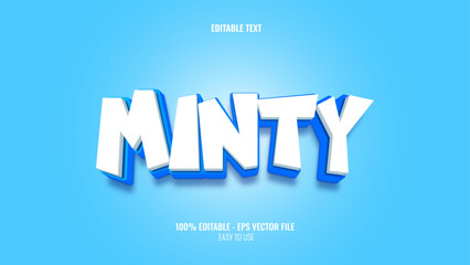 3D text effect style minty, editable text effect