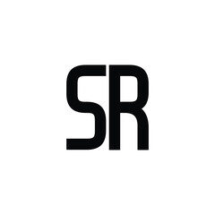 SR monogram logo design letter text name symbol monochrome logotype alphabet character simple logo
