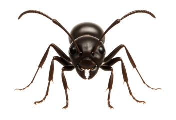 Sugar ant with slender body and dark brown coloration