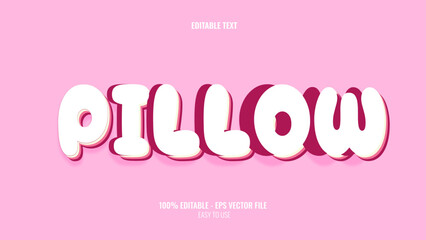 3D text effect style pillow, editable text effect