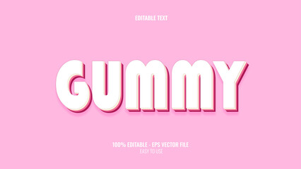 3D text effect style gummy, editable text effect