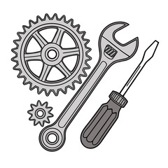 Car Repair Tools Vector Outline Icon