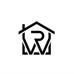 Letter RW or Letter R which can be used for building construction management logos