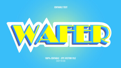 3D text effect style wafer, editable text effect