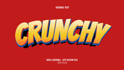 3D text effect style crunchy, editable text effect