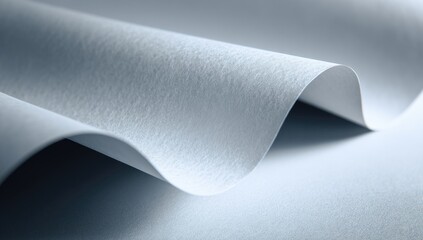 Close-up of  light blue-gray paper sheets in soft folds