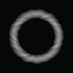 Concentric wavy circles that makes a twisted round organic shape.