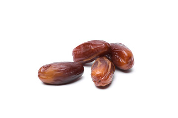 Dry tasty dates on white background