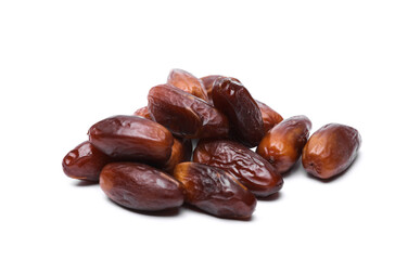 Dry tasty dates on white background