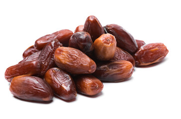 Dry tasty dates on white background