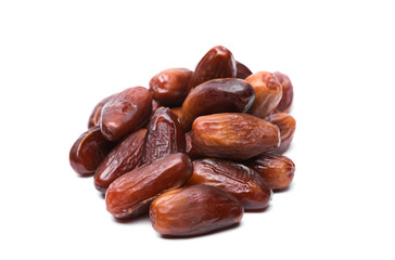 Dry tasty dates on white background