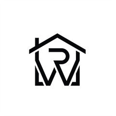 Letter RW or Letter R which can be used for building construction management logos