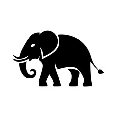 Fototapeta premium Elephant Full Body Black Glyph Icon (Color Changes Available in SVG)