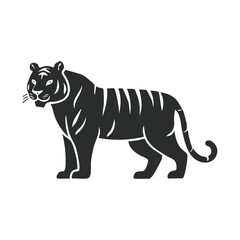 Fototapeta premium Tiger Full Body Black Glyph Icon (Color Changes Available in SVG)