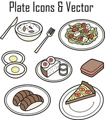 Plate Icons & Vecor Set