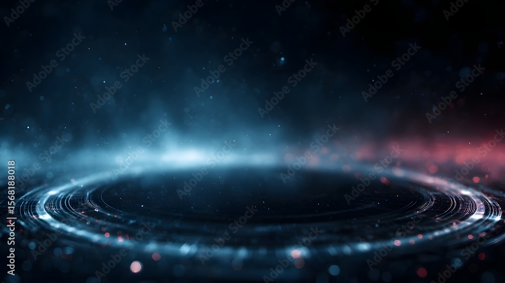 Poster a digital interface frame floating on a screen with an empty center long title a futuristic digital 
