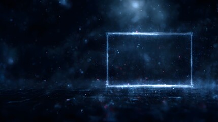 Digital interface frame floating on screen with empty center