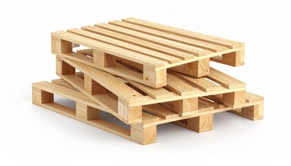  Pile of pallets on a white background
