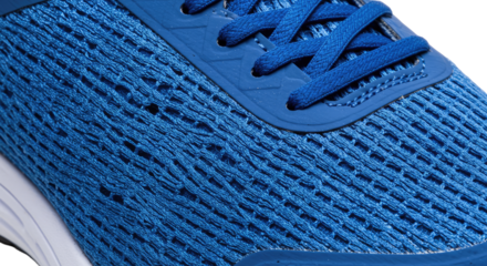 Closeup of Blue Athletic Shoe Texture.
