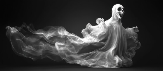Ethereal Apparition: Spectral Form Emerging from the Shadows in Monochrome