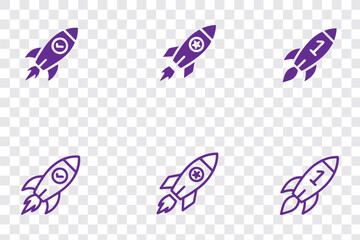 Rocket icon. Rocket launched icon vector.