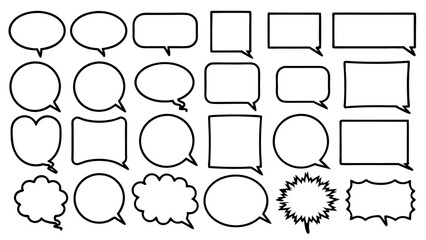 Obraz premium Set of Hand Drawn Speech Bubbles on tranparent background