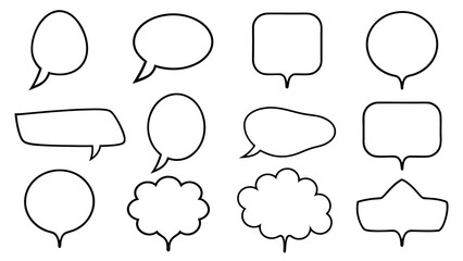Fototapeta premium Set of Hand Drawn Speech Bubbles on tranparent background