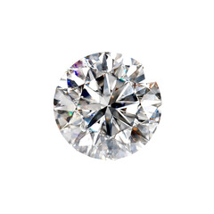 Precious White Diamond in Brilliant Round Cut on Transparent Background

