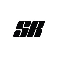 SR monogram logo design letter text name symbol monochrome logotype alphabet character simple logo