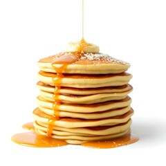 Buttery Pancakes Stack.isolated white background