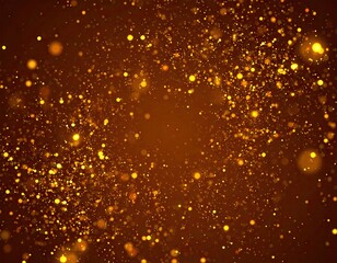 Golden particles swirling, abstract background